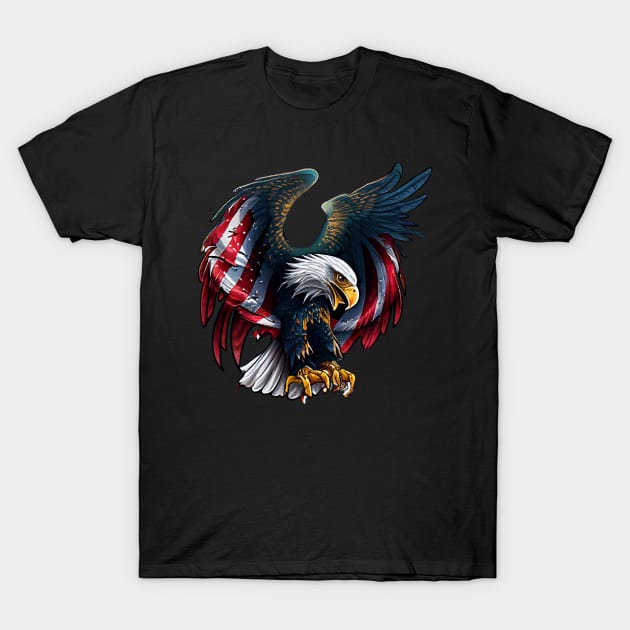 American Eagle Design T-Shirt by Kingdom Arts and Designs